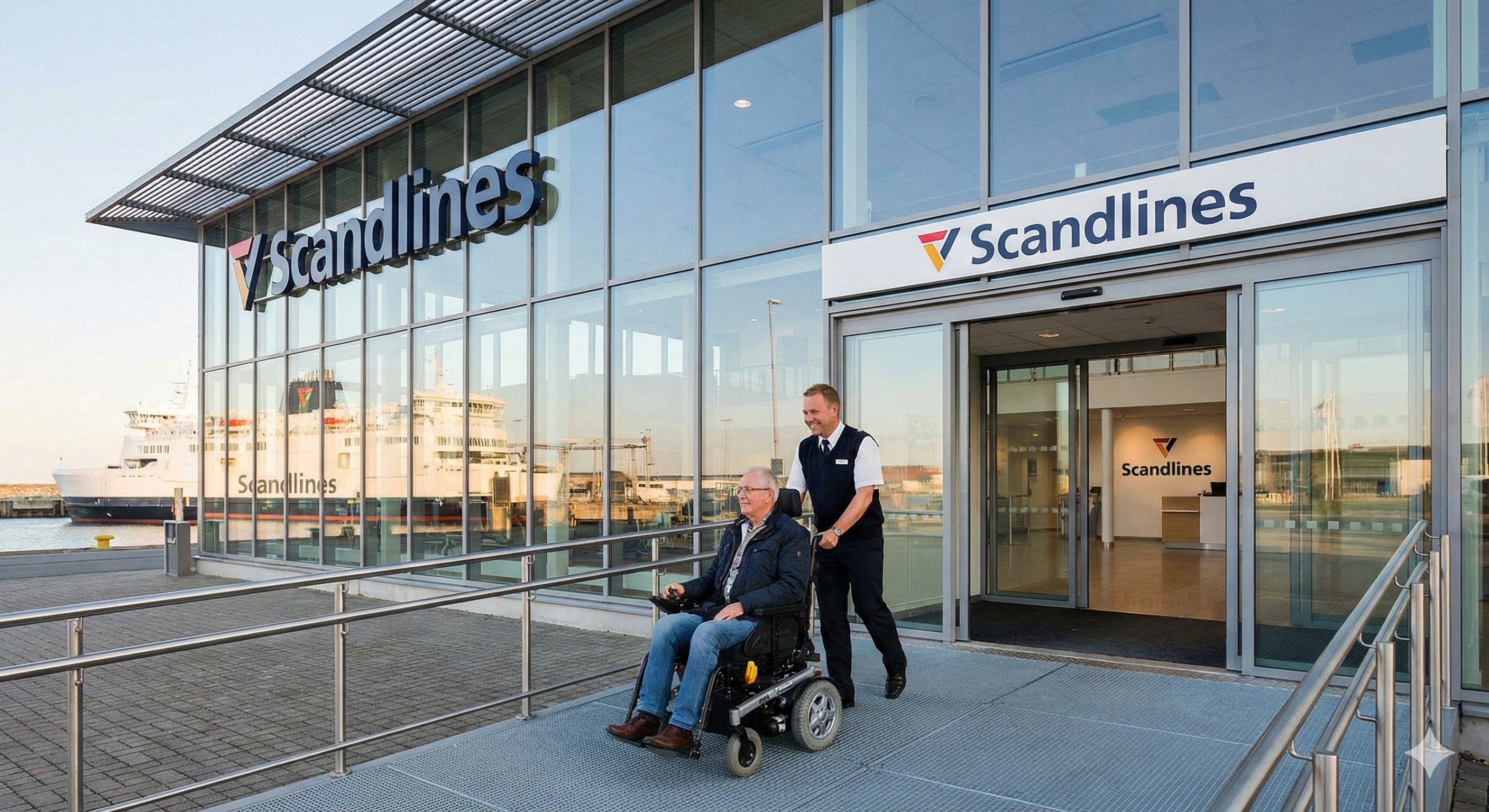 Barrierefreies Terminal mit Unterstützungspersonal