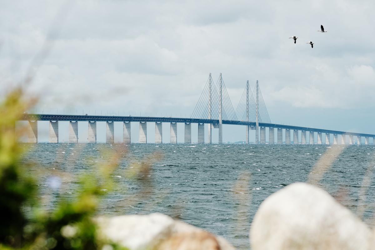 &Oslash;resund-Br&uuml;cke Panorama zwischen D&auml;nemark und Schweden